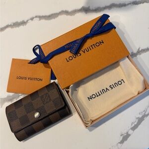 Louis Vuitton Brown Damier Ebene Key & Card Holder with Box (only owner)